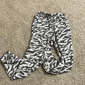 High waist zebra joggers